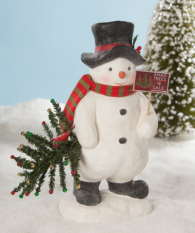 Bethany Lowe Designs Christmas "Trees 4 Sale Snowman" TL8741